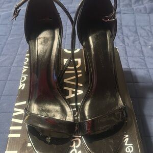 Black bling high heels shoes